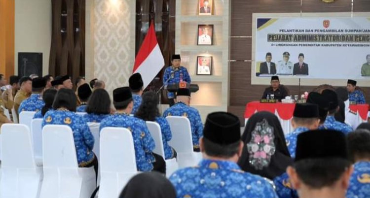 Selamat!!,Pelantikan 69 Administrator Dan Pengawas Di Lingkungan Pengkab Kobar